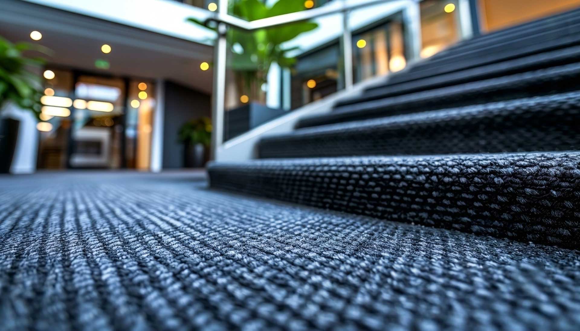 Clean carpeted stairs after commercial cleaning in Coral Springs