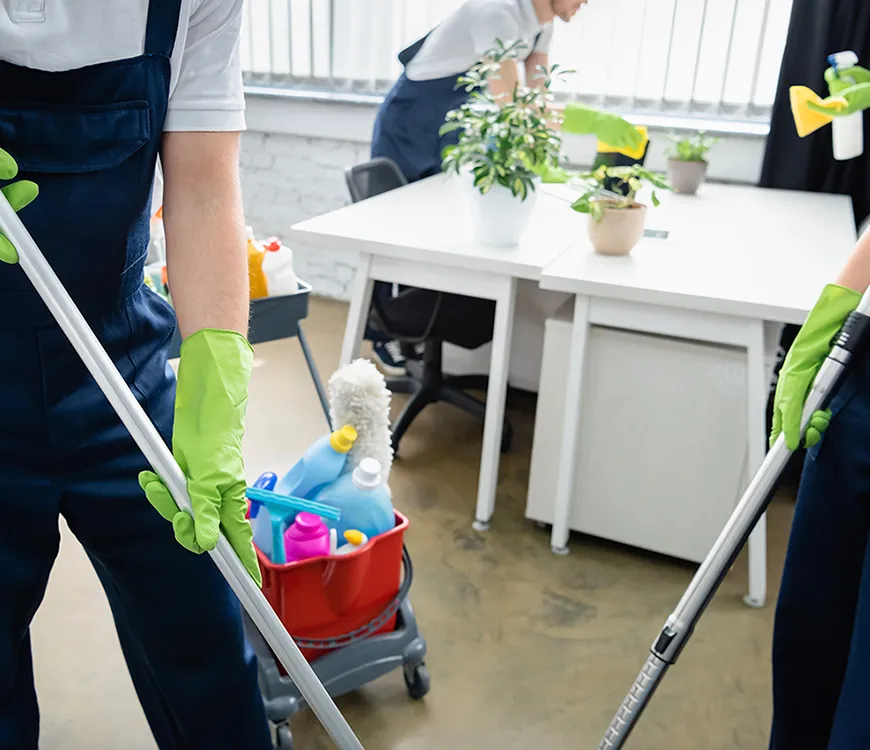 Janitorial services in progress in an office in Davie, FL